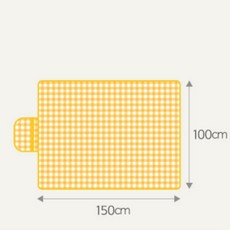 매트 휴대용 피크닉 한강 소풍 야외 소형(2인) 옐로 돗자리 체크 피크닉매트, 상세페이지 참조