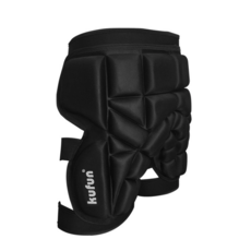 kufun酷峰自行車防摔褲，EVA加厚護墊，透氣萊卡棉內裡，魔鬼氈可調節，尾椎加強保護, 黑色, 1個