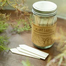 나무 식물라벨 40개와 연필이 포함된 유리병세트, 단품