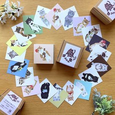 日本4legs插畫家迷你便條紙200入 [貓]，可愛貓咪圖案，方便攜帶，隨時記錄，學生辦公皆適用, 1個