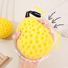 바디 스크럽 샤워 목욕 타올 스펀지 샤워볼 야자수, 1개, 옐로우 소