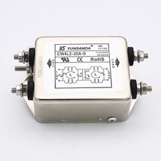 EMI 전원 노이즈 필터 220V 단자대 딘레일 오디오용, 1개, CW4L2-20A-S 2단