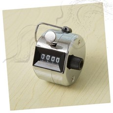 수동 계수기 휴대용 미니 카운터 스테인리스 손잡이 숫자 집계 도구 사무용품, (실버), 1개, 실버