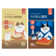 냥쌤 촉촉통살 닭안심 22g x 10팩 + 참치 20g x 10팩 세트, 1