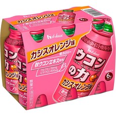 [일본정품]하우스 우콘노치카라 카시스 오렌지 숙취해소 음료 100ml 4530503701327, 6개