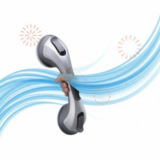 TAILI 테일리 아기 샤워 핸들 안전 손잡이 12인치 - 욕조노인용 흡착식 드릴 불필요 탈착 가능 실버 M9