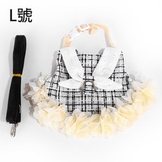 小寵格子洋裝背帶組 兔天竺鼠幼貓幼犬牽引繩 附牽引繩, 詳見包裝, 詳見包裝