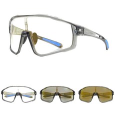 남녀공용 테두리형 광변색 스포츠선글라스 UV400 전자외선 차단 운전낚시사이클링등산 모든 스포츠에 적합, 1박스, 크리스탈 블루