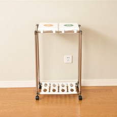 分類垃圾桶 家用 公司 乾濕分離 多層帶輪 塑膠袋掛架 簡易多層架, 二分類（白色款）47*29*59