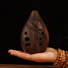 踏古陶塤十孔 專業演奏塤 成人初學者自學入門民族樂器 熏好聽好用, G調 荷花（推薦選孔小易按一吹就響）, 1個