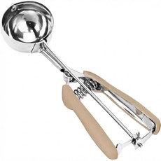 OSHLANT 쿠키 스쿱 18/8 스테인리스 스틸 스쿠퍼 제과용 2티스푼/10밀리리터/0.34온스 화이트 162536, #16/ 4 Tbsp, Brown