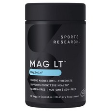 SPORTS RESEARCH L-蘇糖酸鎂素食膠囊 2000mg, 1個, 90顆