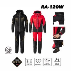 桃園東區釣具 SHIMANO RA-120W Gore-Tex 防水透氣釣魚雨衣套裝, 紅色,M