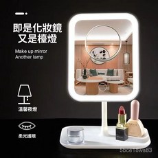 [台灣出貨] 熱銷爆款led 化妝鏡 梳妝鏡 帶燈化妝鏡 桌鏡 補光化妝鏡 宿舍桌面梳妝鏡 補妝鏡 led鏡子 美妝鏡, 少女-粉【普通無燈-無支架款】,超強續航LED可旋轉方鏡熱賣指數++】