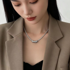 체인목걸이 큐빅 링 메탈 데일리 남녀공용