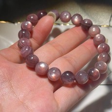 B857頂級紫鋰雲母手珠 透料帶眼帶財 天然水晶9.2mm 手圍16.5 紫鋰雲母手珠 現貨實拍