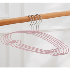 논슬립 니트 어깨뿔방지 코팅 기숙사 준비물 옷걸이, 핑크, 5개