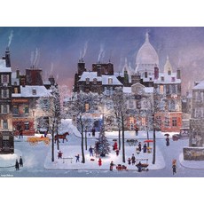 Buffalo Games - Michel Delacroix - 몽마르뜨의 크리스마스 - 성인용 1000피스 글리터 직소 퍼즐 홀리데이 퍼즐 - 정밀 컷 피스 축제 아트워크, 해외 Buffalo Games - Michel Dela