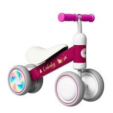 Cubuly 핑크 베이비 밸런스 바이크 1-3세용 - 첫 생일 남아 여아 선물 12-36개월 미니 바이크|다채로운 조명 바퀴|라이드 온 장난감 |키즈용 1-3 실내/실외1069