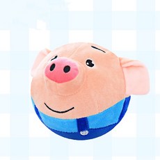 音樂跳跳球 彩盒包裝 抖音同款 可愛造型 麵包超人跳跳球 小豬跳跳球 小孩玩具 USB充電, 1個, 藍色小豬