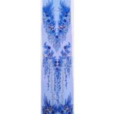 입체 모티브 레이스 웨딩 드레스 자재 긴 그물 원사 핫 라인 석 페르시 피닉스 꼬리 패치 꽃 자수 아플리케 아플리케 의류 장식, 검은 황금, 1개