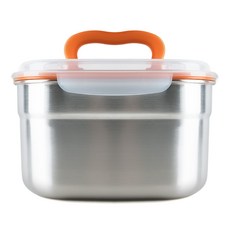올품락 정사각핸디 밀폐용기 1호 오렌지, 1개, 4.7L