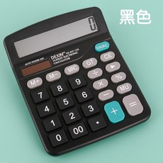 837s12位太陽能計算器桌面大屏幕雙電源計算機財務會計辦公計算器, 1個, 837計算器-黑色:常規