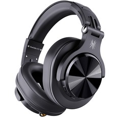 OneOdio A70 무선 유선 헤드셋 72시간 사용 PC 폰 기타 동시연결 Hi-Res DJ 스튜디오 접이식 헤드폰, 블랙