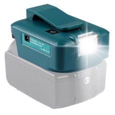 밀워키 Makita For Milwaukee Bosch DeWalt 14.4V/18V 배터리 전기 도구 어댑터 듀얼 USB With LED Light, 1)For Maikta with clip, 1)For Maikta with clip