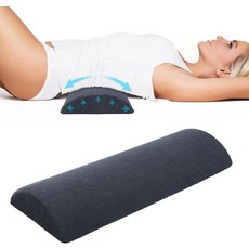 아늑한 - 3.15"H*23.6"L 부드러운 요추 베개 요통 용 메모리 폼 허리 지지대 쿠션 옆구리용 침대 수면 베개(다크 그레이 라지), Dark Grey