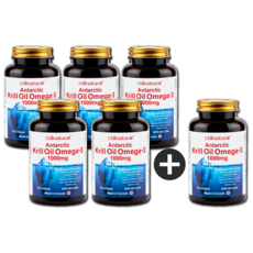 남극 크릴오일 오메가3 1000mg 3개월 프리미엄 인지질 크릴새우 오메가3 캐나다생산 본사직발송, 6개, 90정