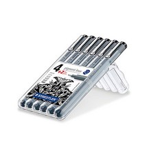 스테들러 피그먼트라이너 6본 308 SB6P 프로젝트펜/6본 중 2개증정, 세트