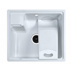 愛琴海廚房 韓國CICO FRP玻璃強化纖維白色洗衣槽 單水槽 GK5751(W)白色，堅固耐用易清潔, 1個