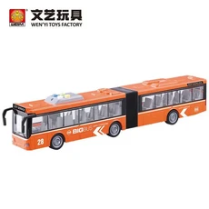 어린이용 연결 버스 장난감 마찰 구동 당김 및 이동 관절 유아 소년 컬렉션 선물, 01 빠른  Mainland, 18 Double orange 913B