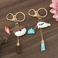 티니키링애니멀열쇠고리2종세트(수달과물개)gia3+7jJv