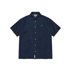 매장정품 와키윌리 WACKY WILLY 데님 워싱 반팔 셔츠 인디고 WA2602SS32IN 242252