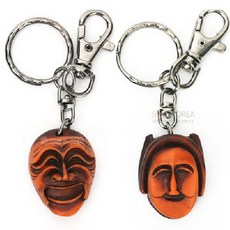 하회탈 열쇠고리 양반 부네 2종 세트 한국 전통 탈 키링 외국인 선물 기념품