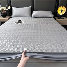 Roomxyd 매트리스 커버 매끈 냉감 침대커버 침대 시트 쿨매트 냉감패드, 그레이