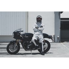 KONQUEROR 防水透濕連身套裝，全身防水，透氣舒適，反光條設計，雨天騎行安全保障, 冰川白,L