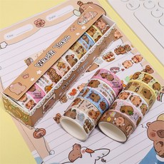 HAAGSHOP 카피바라 마스킹테이프 10롤, 1세트