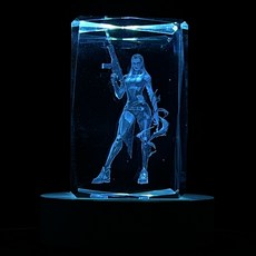 발로란트 3D 크리스탈 피규어 + 16색상 LED 무드등, 1개