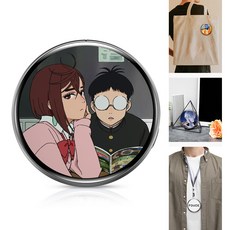 [1+1] fduce 디지털 액자 캔뱃지 e-배지 블루투스 전자 마크 badge 사진 전송 GIF 동영상 음성 아이돌 굿즈 제작 1.7인치 64M, 블랙, 컬러(1번째 제품 선택)