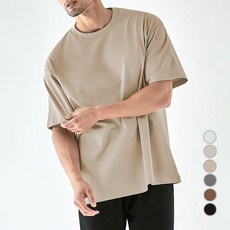 MERAKA남자 무지 반팔티 오버핏 순면 라운드 티셔츠 흰색 두꺼운 32수260g고품질 면티