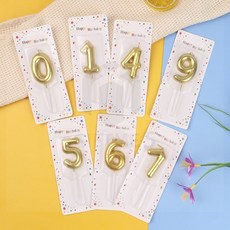 數字生日蠟燭，蛋糕裝飾，生日派對用品，慶生蠟燭，數字造型蠟燭, 1個, 4ml, 金色8