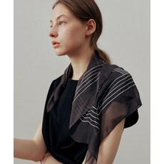 ARTID 실크 로고 스퀘어 스카프_BLACK