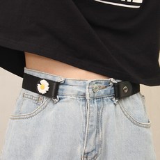 바지 줄이기 벨트 똑딱이 단추 수선 허리 청바지 조절 고리 고무줄, 데이지블랙, 1개