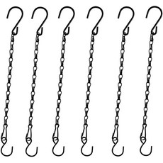 식물 걸이용 세르버그 체인 11인치 블랙 걸이 새 모이통 후크가 달린 작은 바구니 키트 11인치-6PCS, Black, 11 Inch-6PCS