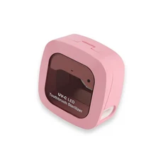 AiQUE 9 살균 쉘 280nm UVC 칫솔 살균기 미니 휴대용 200mAh 충전식 여행 케이스 욕실 홈, pink