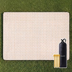 마마픽스 두꺼운 대형 돗자리 피크닉 매트, 01프리미엄150x200cm_아몬드체크