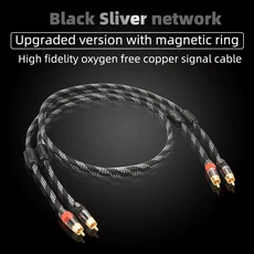 Hi Fi Fine RCA 케이블 4N OFC HIFI 남성 남성 오디오 메인 코어 독립 차폐 한 쌍, 07 3m, 14 BLACK Sliver1 NET